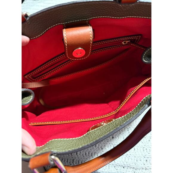 Dooney & Bourke Pebble Grain Zip Satchel Leather Structured MSRP$478 R1930 Green - Picture 16 of 16